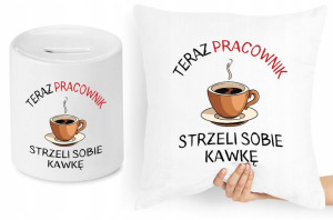 Dla Pracownika Zestaw Poduszka + Skarbonka Prezent