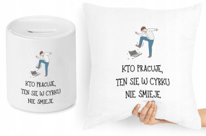 Dla Pracownika Zestaw Poduszka + Skarbonka Prezent