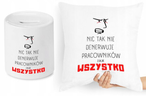 Dla Pracownika Zestaw Poduszka + Skarbonka Prezent