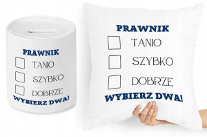 Dla Prawnika Zestaw Poduszka + Skarbonka Prezent