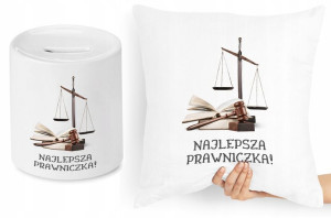 Dla Prawnika Zestaw Poduszka + Skarbonka Prezent
