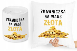 Dla Prawnika Zestaw Poduszka + Skarbonka Prezent