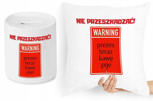 Dla Prezesa Zestaw Poduszka + Skarbonka Prezent
