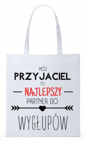 Dla Przyjaciela Na Prezent Torba Eco Biała Shopper