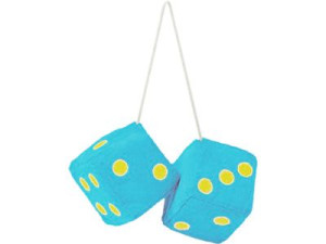 Kostki Kości Na Lusterko Szybę Blue 9cm Jumbo10