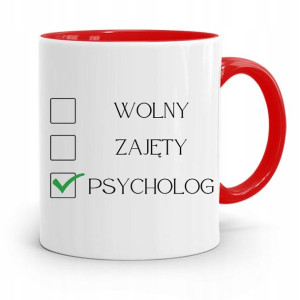 Dla Psychologa Psychiatry Terapeuty Kubek Czerwony