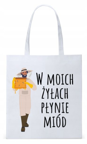 Dla Pszczelarza Na Prezent Torba Eco Biała Shopper