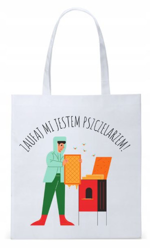 Dla Pszczelarza Na Prezent Torba Eco Biała Shopper