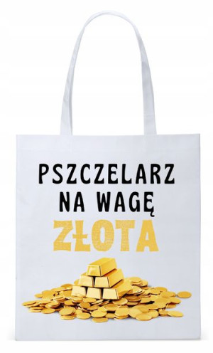 Dla Pszczelarza Na Prezent Torba Eco Biała Shopper