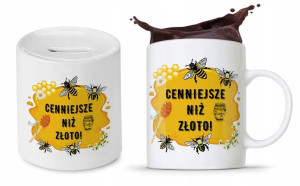 Dla Pszczelarza Prezent Zestaw Kubek + Skarbonka