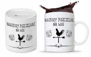 Dla Pszczelarza Prezent Zestaw Kubek + Skarbonka