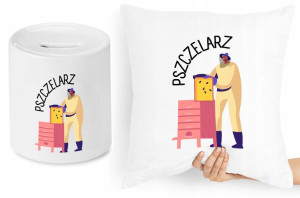 Dla Pszczelarza Zestaw Poduszka + Skarbonka