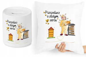 Dla Pszczelarza Zestaw Poduszka + Skarbonka