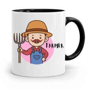 Dla Rolnika Kubek Czarny Farmer Prezent
