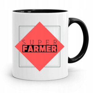 Dla Rolnika Kubek Czarny Super Farmer Prezent