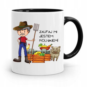 Dla Rolnika Kubek Czarny Zaufaj Mi! Prezent