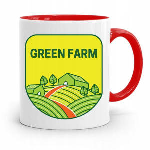 Dla Rolnika Kubek Czerwony Green Farm Prezent