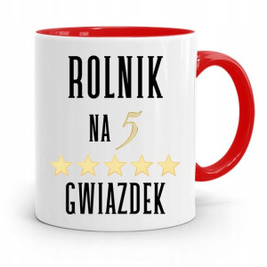 Dla Rolnika Kubek Czerwony Rolnik Na 5 Gwiazdek