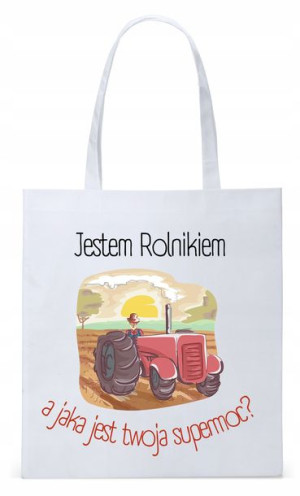 Dla Rolnika Na Prezent Torba Eco Biała Shopper