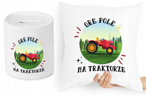 Dla Rolnika Zestaw Poduszka + Skarbonka Prezent