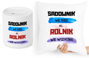 Dla Rolnika Zestaw Poduszka + Skarbonka Prezent