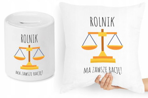 Dla Rolnika Zestaw Poduszka + Skarbonka Prezent