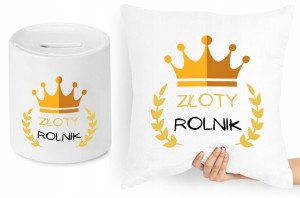Dla Rolnika Zestaw Poduszka + Skarbonka Prezent
