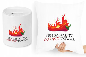 Dla Sąsiada Sąsiadki Zestaw Poduszka + Skarbonka