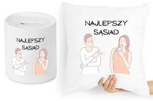 Dla Sąsiada Sąsiadki Zestaw Poduszka + Skarbonka