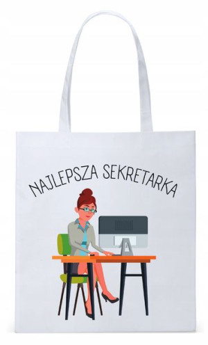 Dla Sekretarki Na Prezent Torba Eco Biała Shopper