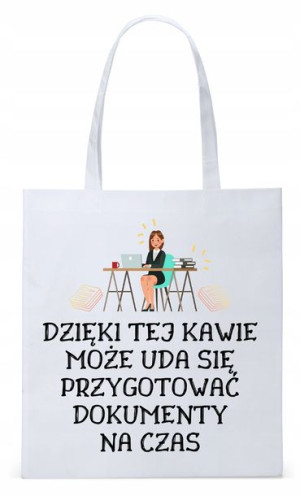 Dla Sekretarki Na Prezent Torba Eco Biała Shopper