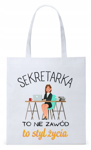 Dla Sekretarki Na Prezent Torba Eco Biała Shopper