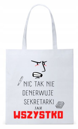 Dla Sekretarki Na Prezent Torba Eco Biała Shopper
