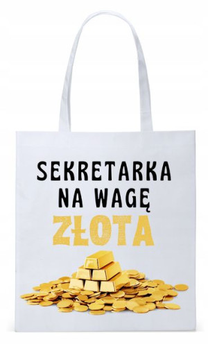 Dla Sekretarki Na Prezent Torba Eco Biała Shopper