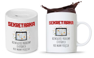 Dla Sekretarki Zestaw Kubek + Skarbonka Prezent