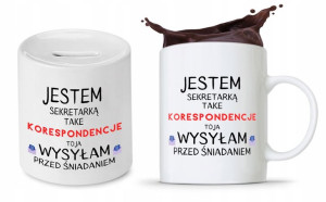 Dla Sekretarki Zestaw Kubek + Skarbonka Prezent