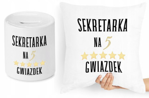 Dla Sekretarki Zestaw Poduszka + Skarbonka