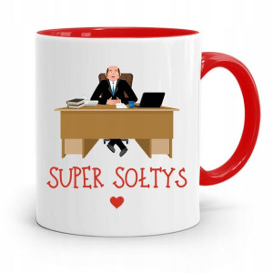 Dla Sołtysa Kubek Czerwony Super Sołtys Prezent