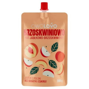 Pakiet 6szt OWOLOVO Brzoskwiniowo  Mus jabłkowo-brzoskwiniowy 200g