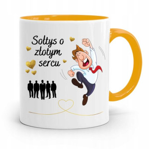 Dla Sołtysa Kubek Żółty O Złotym Sercu Prezent