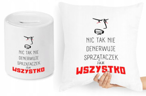 Dla Sprzątaczki Zestaw Poduszka + Skarbonka