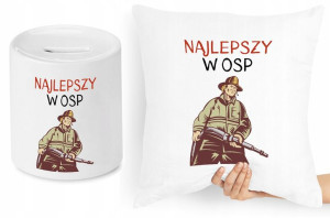 Dla Strażaka Zestaw Poduszka + Skarbonka Prezent