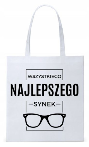Dla Syna Syneczka Prezent Torba Eco Biała Shopper