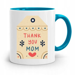 Kubek Błękitny Dla Mamy Thank You Mom Prezent