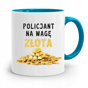 Kubek Błękitny Dla Policjanta Na Wage Złota