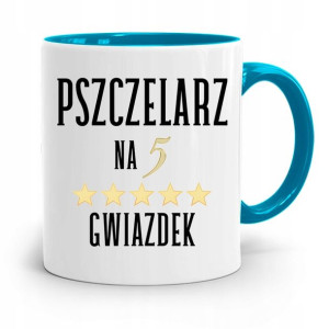 Kubek Błękitny Dla Pszczelarza Na Pięć Gwiazdek