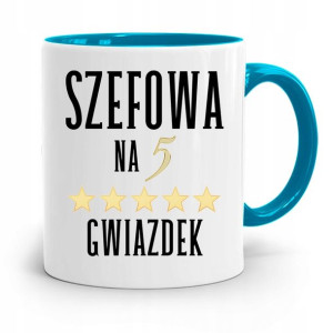 Kubek Błękitny Dla Szefa Na Pięć Gwiazdek Prezent