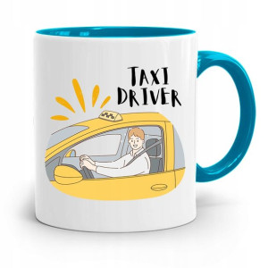 Kubek Błękitny Dla Taksówkarza Taxi Driver Prezent