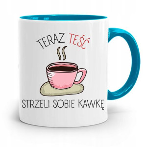 Kubek Błękitny Dla Teścia Strzeli Sobie Kawkę