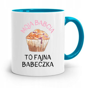 Kubek Błękitny Dzień Babci Babcia Fajna Babeczka